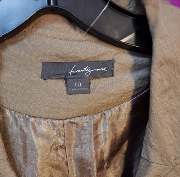 Twenty-One Elegant Tan Double-Breasted Jacket Dress. - Picture 3 of 9